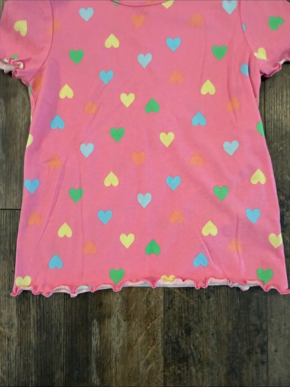 Garanimals Pink Short Sleeve Tee with Multicolor Heart Print